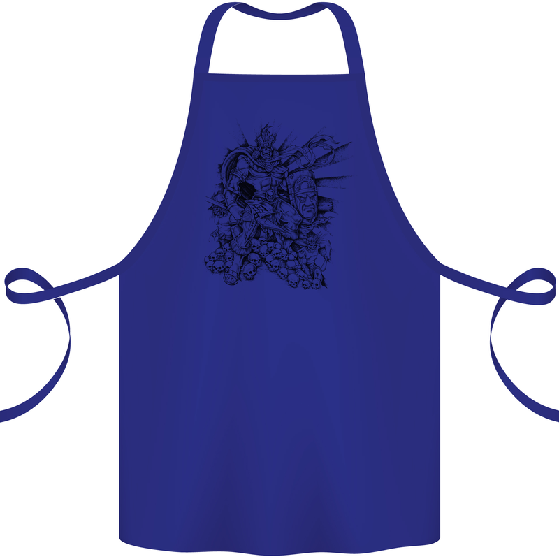 Inca Warrior Skull Gym Martial Arts MMA Axe Cotton Apron 100% Organic Royal Blue