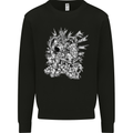 Inca Warrior Skull Gym Martial Arts MMA Axe Kids Sweatshirt Jumper Black
