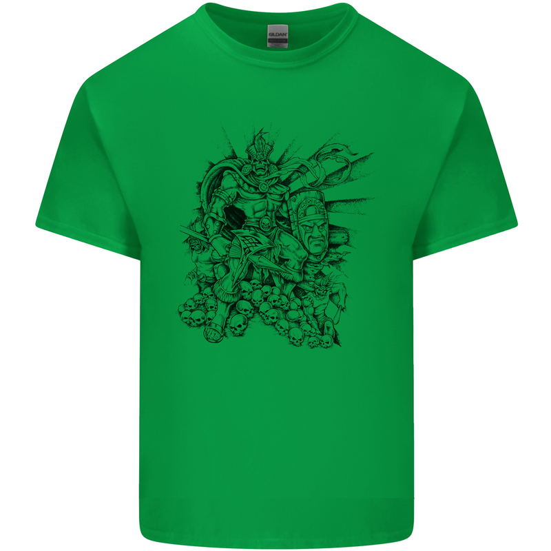 Inca Warrior Skull Gym Martial Arts MMA Axe Kids T-Shirt Childrens Irish Green