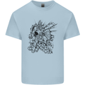 Inca Warrior Skull Gym Martial Arts MMA Axe Kids T-Shirt Childrens Light Blue