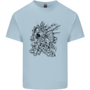 Inca Warrior Skull Gym Martial Arts MMA Axe Kids T-Shirt Childrens Light Blue