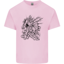 Inca Warrior Skull Gym Martial Arts MMA Axe Kids T-Shirt Childrens Light Pink