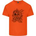 Inca Warrior Skull Gym Martial Arts MMA Axe Kids T-Shirt Childrens Orange