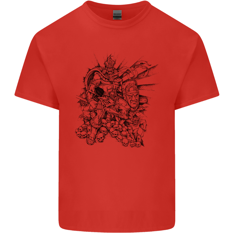 Inca Warrior Skull Gym Martial Arts MMA Axe Kids T-Shirt Childrens Red