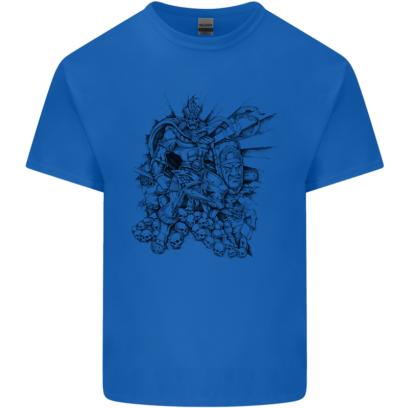 Inca Warrior Skull Gym Martial Arts MMA Axe Kids T-Shirt Childrens Royal Blue