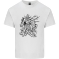 Inca Warrior Skull Gym Martial Arts MMA Axe Kids T-Shirt Childrens White