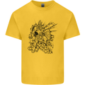 Inca Warrior Skull Gym Martial Arts MMA Axe Kids T-Shirt Childrens Yellow
