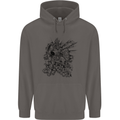 Inca Warrior Skull Gym Martial Arts MMA Axe Mens 80% Cotton Hoodie Charcoal