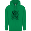 Inca Warrior Skull Gym Martial Arts MMA Axe Mens 80% Cotton Hoodie Irish Green