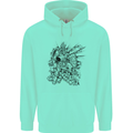 Inca Warrior Skull Gym Martial Arts MMA Axe Mens 80% Cotton Hoodie Peppermint