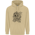 Inca Warrior Skull Gym Martial Arts MMA Axe Mens 80% Cotton Hoodie Sand