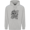 Inca Warrior Skull Gym Martial Arts MMA Axe Mens 80% Cotton Hoodie Sports Grey
