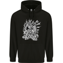 Inca Warrior Skull Gym Martial Arts MMA Axe Mens Hoodie Black
