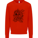 Inca Warrior Skull Gym Martial Arts MMA Axe Mens Sweatshirt Jumper Bright Red