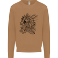 Inca Warrior Skull Gym Martial Arts MMA Axe Mens Sweatshirt Jumper Caramel Latte