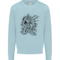 Inca Warrior Skull Gym Martial Arts MMA Axe Mens Sweatshirt Jumper Light Blue
