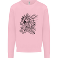 Inca Warrior Skull Gym Martial Arts MMA Axe Mens Sweatshirt Jumper Light Pink