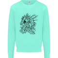 Inca Warrior Skull Gym Martial Arts MMA Axe Mens Sweatshirt Jumper Peppermint