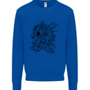 Inca Warrior Skull Gym Martial Arts MMA Axe Mens Sweatshirt Jumper Royal Blue