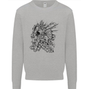 Inca Warrior Skull Gym Martial Arts MMA Axe Mens Sweatshirt Jumper Sports Grey