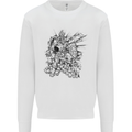Inca Warrior Skull Gym Martial Arts MMA Axe Mens Sweatshirt Jumper White