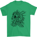 Inca Warrior Skull Gym Martial Arts MMA Axe Mens T-Shirt Cotton Gildan Irish Green
