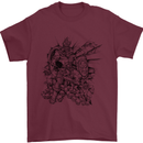 Inca Warrior Skull Gym Martial Arts MMA Axe Mens T-Shirt Cotton Gildan Maroon