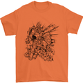 Inca Warrior Skull Gym Martial Arts MMA Axe Mens T-Shirt Cotton Gildan Orange