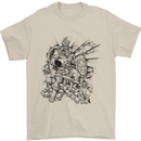 Inca Warrior Skull Gym Martial Arts MMA Axe Mens T-Shirt Cotton Gildan Sand