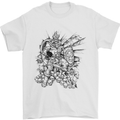 Inca Warrior Skull Gym Martial Arts MMA Axe Mens T-Shirt Cotton Gildan White