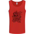 Inca Warrior Skull Gym Martial Arts MMA Axe Mens Vest Tank Top Red
