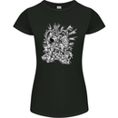 Inca Warrior Skull Gym Martial Arts MMA Axe Womens Petite Cut T-Shirt Black