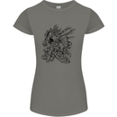 Inca Warrior Skull Gym Martial Arts MMA Axe Womens Petite Cut T-Shirt Charcoal
