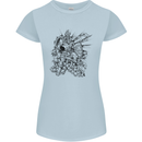 Inca Warrior Skull Gym Martial Arts MMA Axe Womens Petite Cut T-Shirt Light Blue