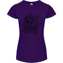 Inca Warrior Skull Gym Martial Arts MMA Axe Womens Petite Cut T-Shirt Purple