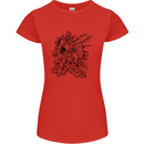 Inca Warrior Skull Gym Martial Arts MMA Axe Womens Petite Cut T-Shirt Red