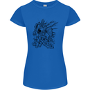 Inca Warrior Skull Gym Martial Arts MMA Axe Womens Petite Cut T-Shirt Royal Blue