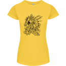 Inca Warrior Skull Gym Martial Arts MMA Axe Womens Petite Cut T-Shirt Yellow