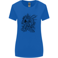Inca Warrior Skull Gym Martial Arts MMA Axe Womens Wider Cut T-Shirt Royal Blue