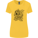 Inca Warrior Skull Gym Martial Arts MMA Axe Womens Wider Cut T-Shirt Yellow