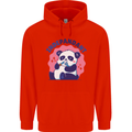 Indepandant Funny Independant Panda Bear Childrens Kids Hoodie Bright Red