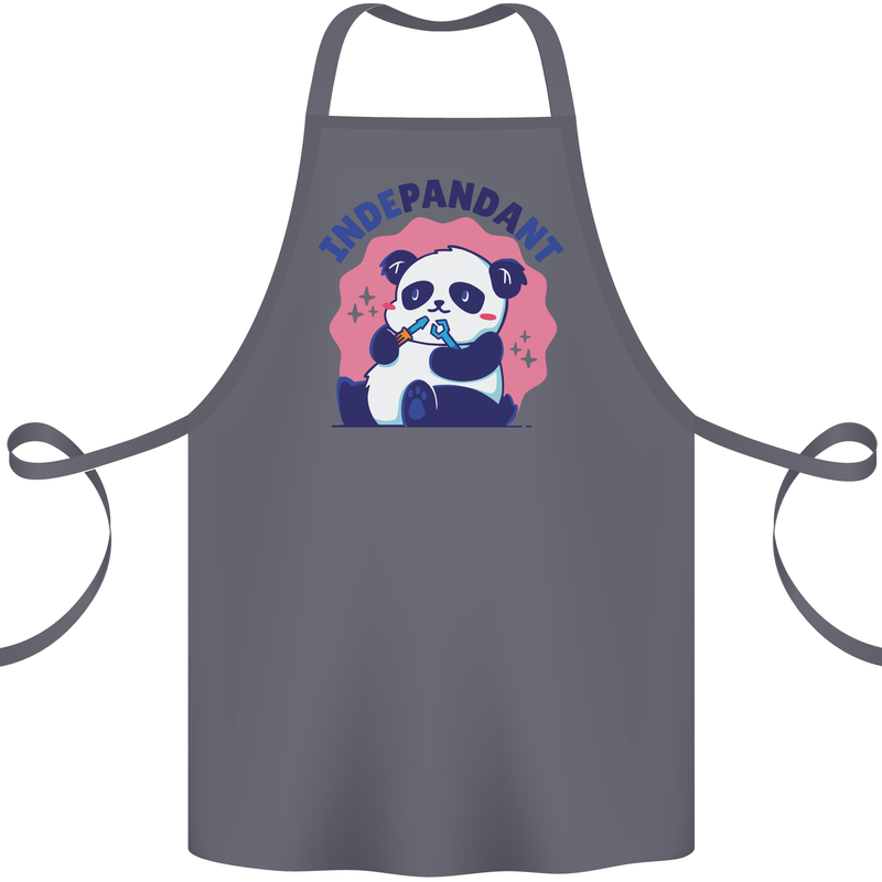Indepandant Funny Independant Panda Bear Cotton Apron 100% Organic Steel