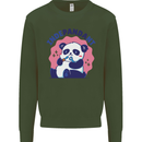 Indepandant Funny Independant Panda Bear Kids Sweatshirt Jumper Forest Green