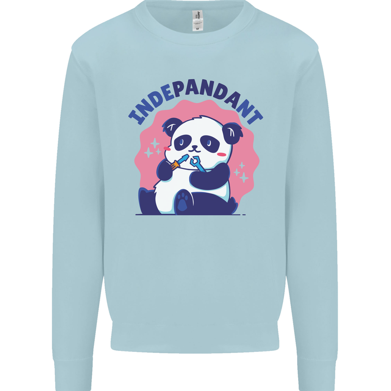 Indepandant Funny Independant Panda Bear Kids Sweatshirt Jumper Light Blue