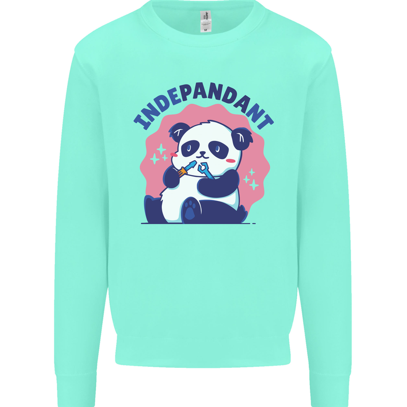 Indepandant Funny Independant Panda Bear Kids Sweatshirt Jumper Peppermint