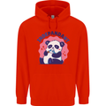 Indepandant Funny Independant Panda Bear Mens 80% Cotton Hoodie Bright Red