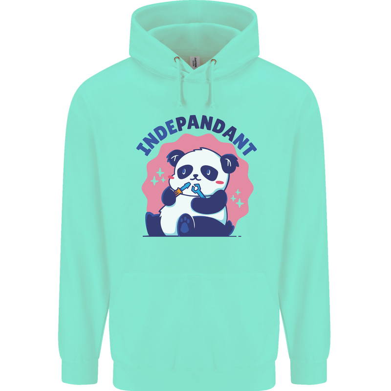 Indepandant Funny Independant Panda Bear Mens 80% Cotton Hoodie Peppermint