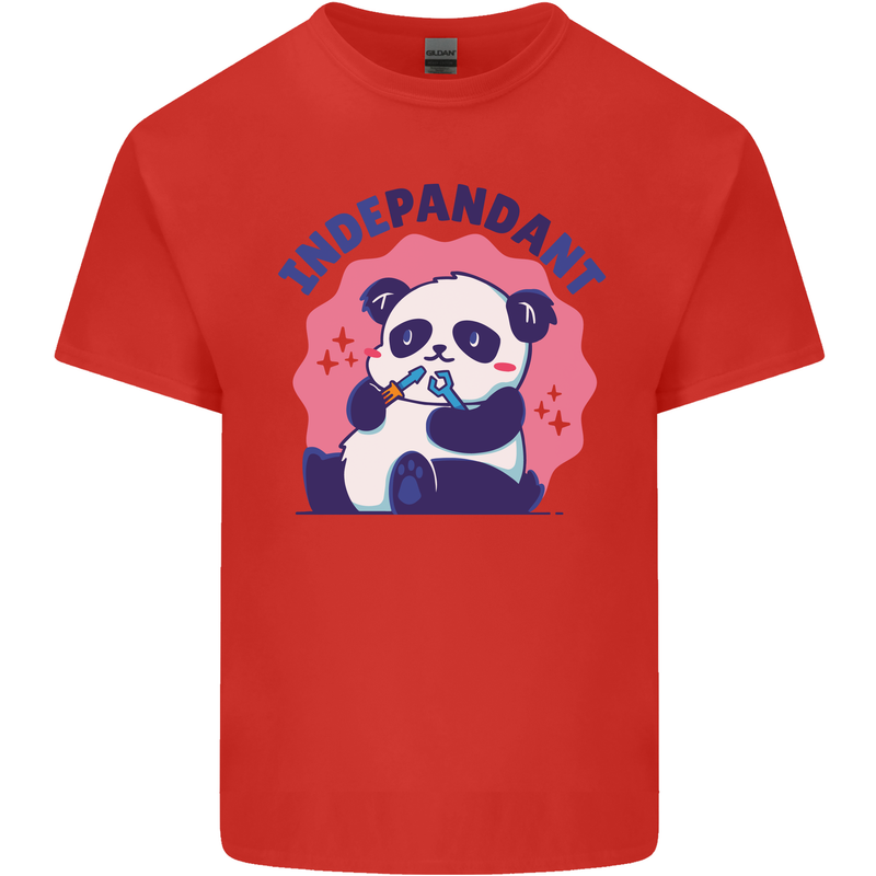 Indepandant Funny Independant Panda Bear Mens Cotton T-Shirt Tee Top Red