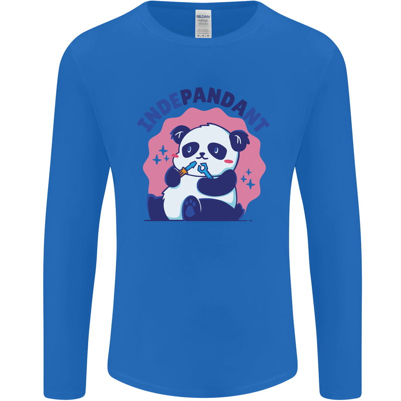 Indepandant Funny Independant Panda Bear Mens Long Sleeve T-Shirt Royal Blue