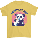 Indepandant Funny Independant Panda Bear Mens T-Shirt Cotton Gildan Yellow